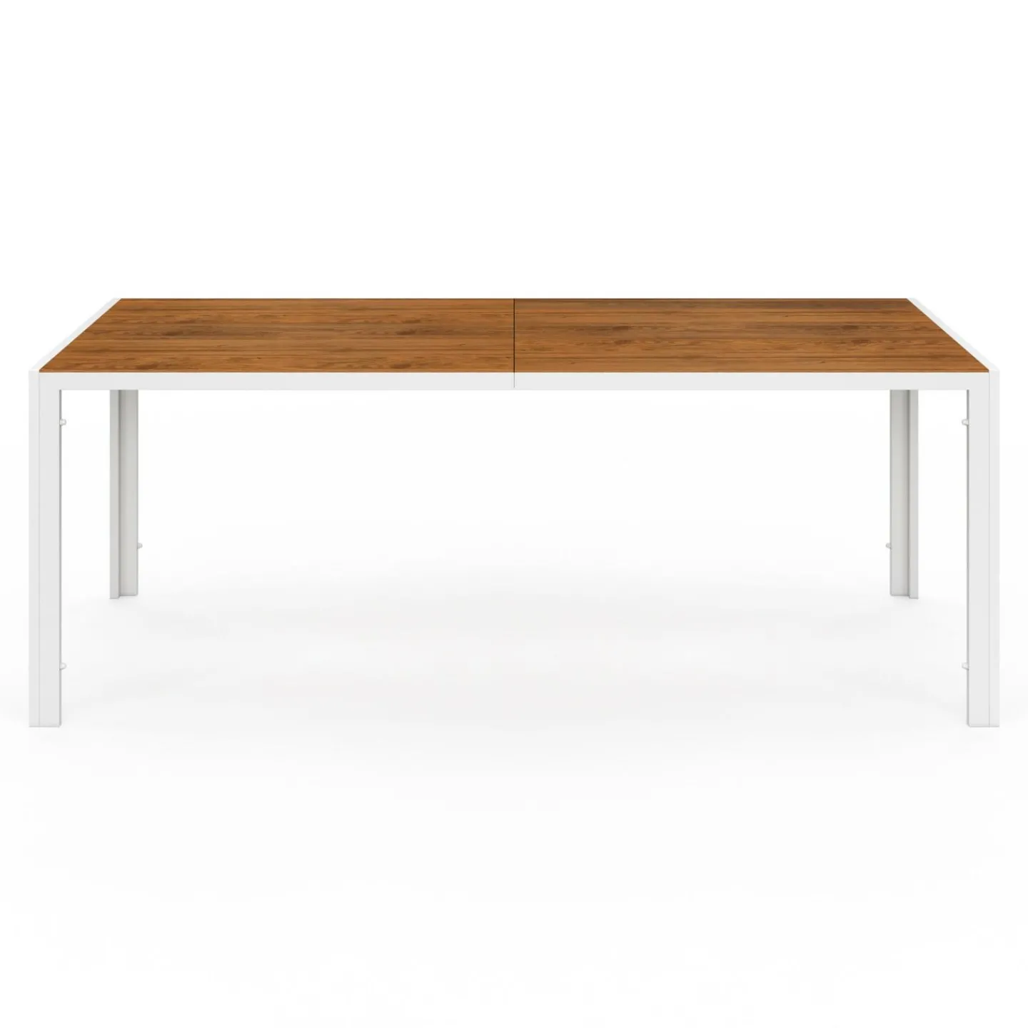 Salon de jardin bois et blanc avec table 190 cm et 8 chaises empilables*IDMarket