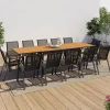 Salon de jardin bois et gris anthracite avec table extensible et 12 chaises*IDMarket Clearance