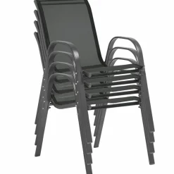 Salon de jardin bois et gris anthracite avec table extensible et 12 chaises*IDMarket Clearance