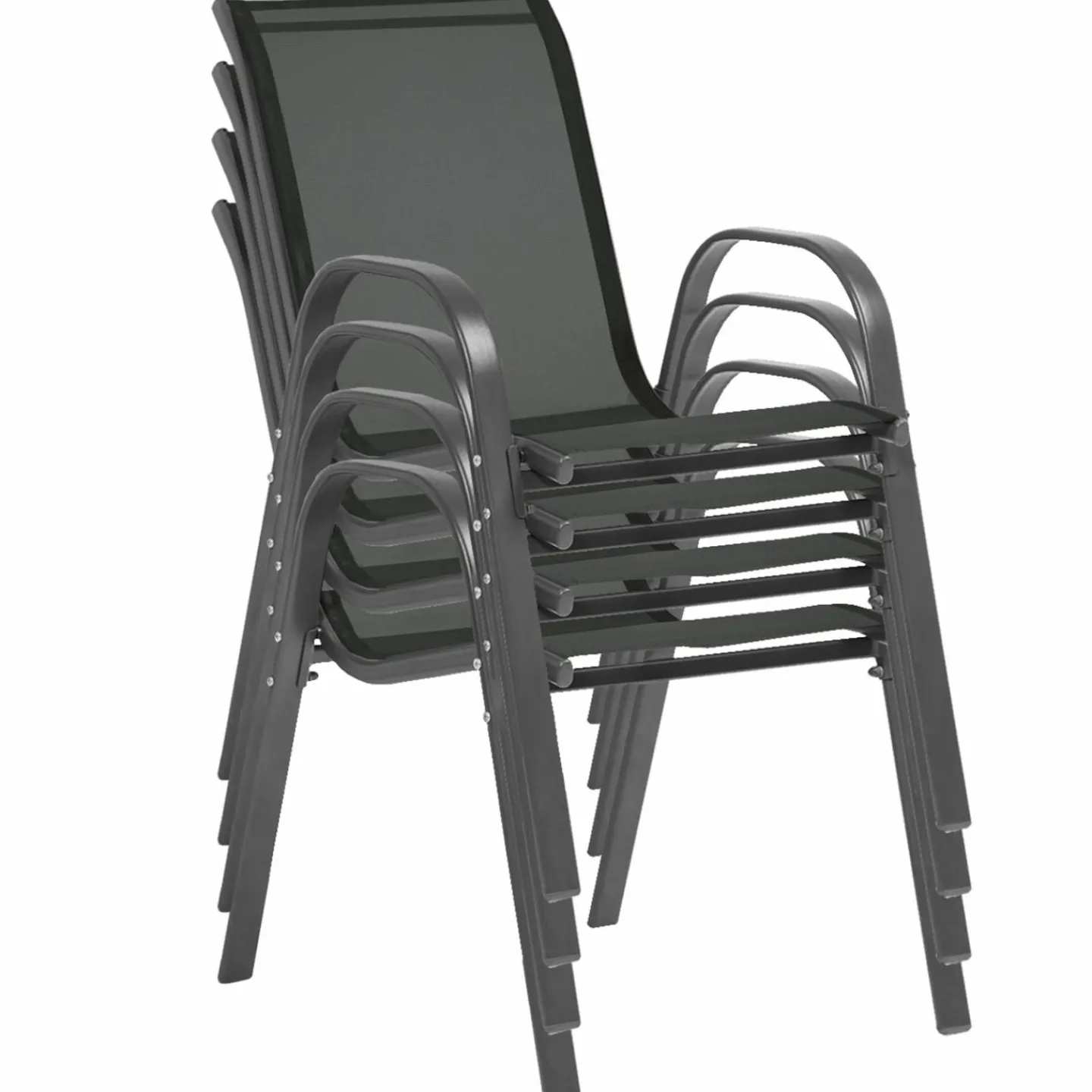 Salon de jardin bois et gris anthracite avec table extensible et 12 chaises*IDMarket Clearance