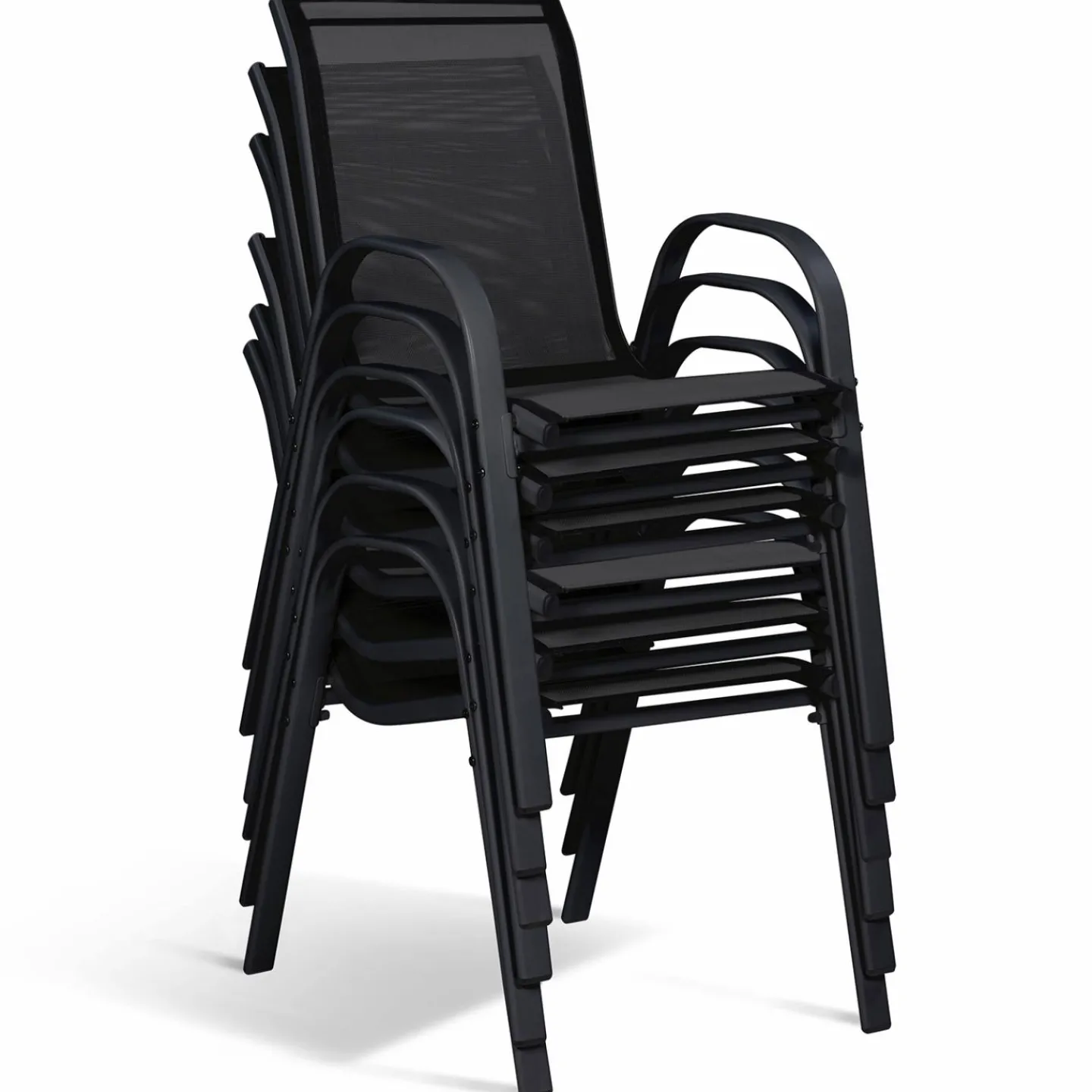 Salon de jardin bois et noir extensible*IDMarket Outlet