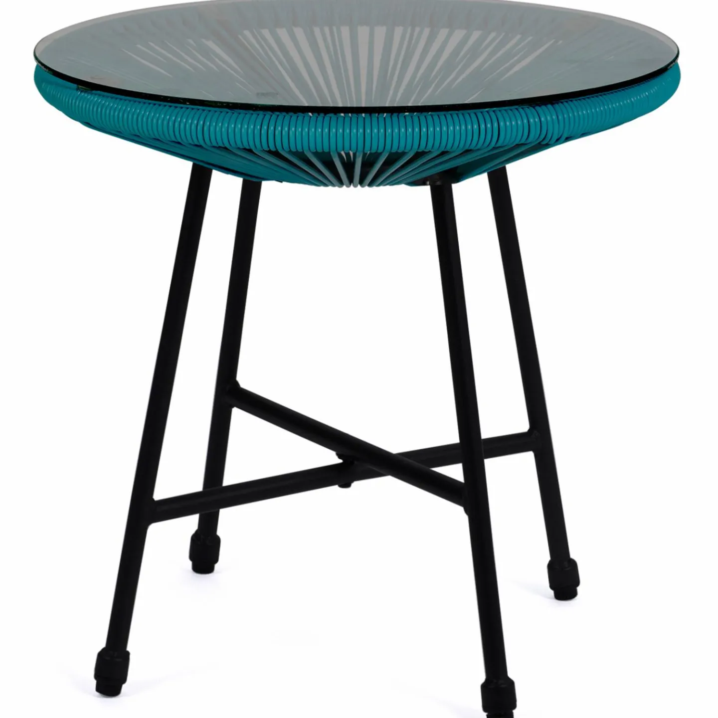 Salon de jardin fil plastique bleu*IDMarket