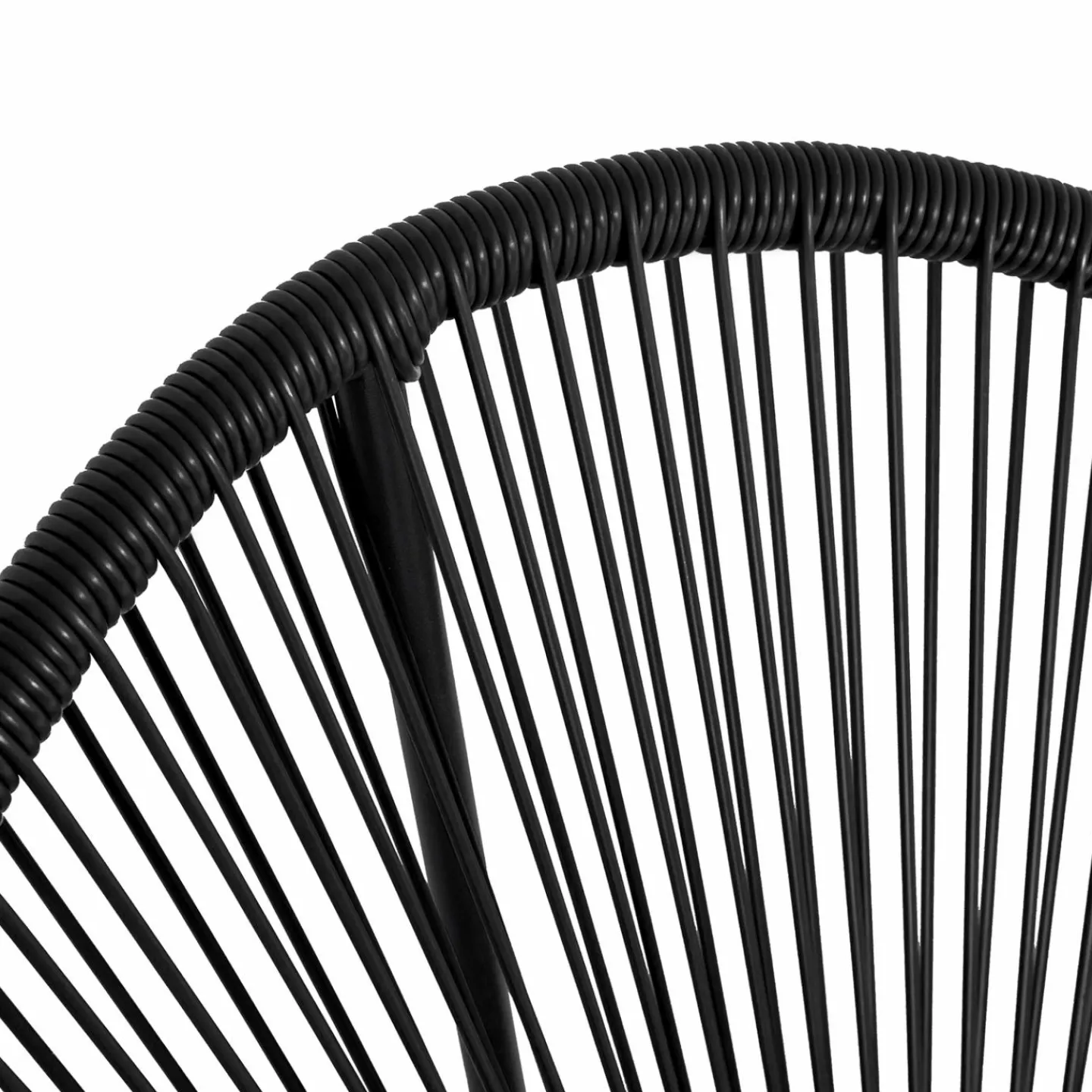 Salon de jardin fil plastique noir*IDMarket New