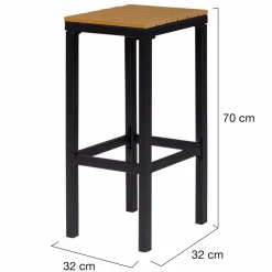 Salon haut de jardin bar d'exterieur design industriel effet bois et noir*IDMarket Best