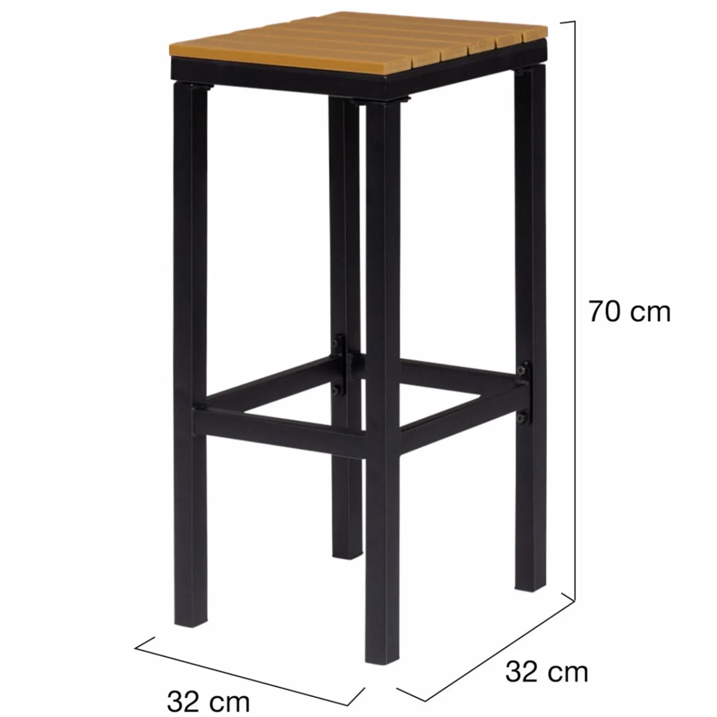 Salon haut de jardin bar d'exterieur design industriel effet bois et noir*IDMarket Best