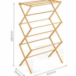 Séchoir à linge accordéon en bambou*IDMarket Discount