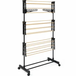 Séchoir à linge couleur noir et aspect bois*IDMarket