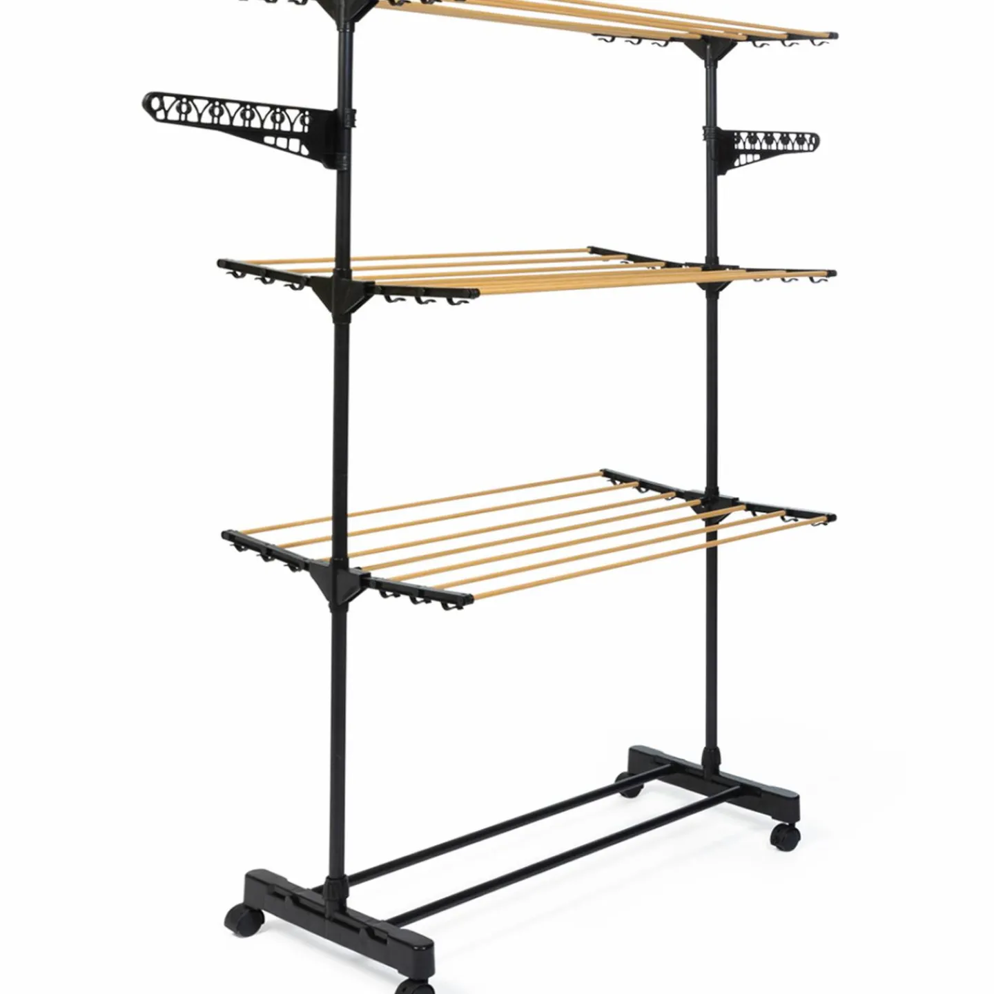 Séchoir à linge couleur noir et aspect bois*IDMarket