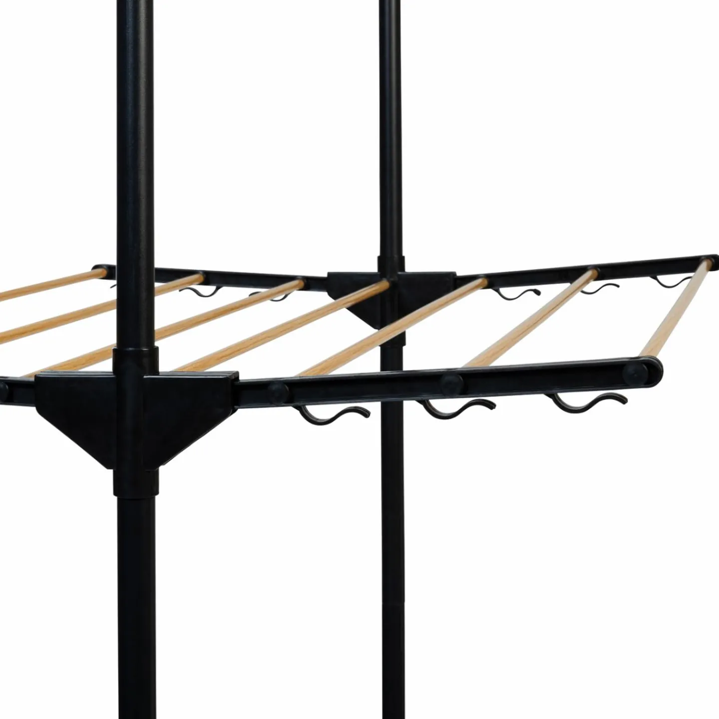 Séchoir à linge couleur noir et aspect bois*IDMarket