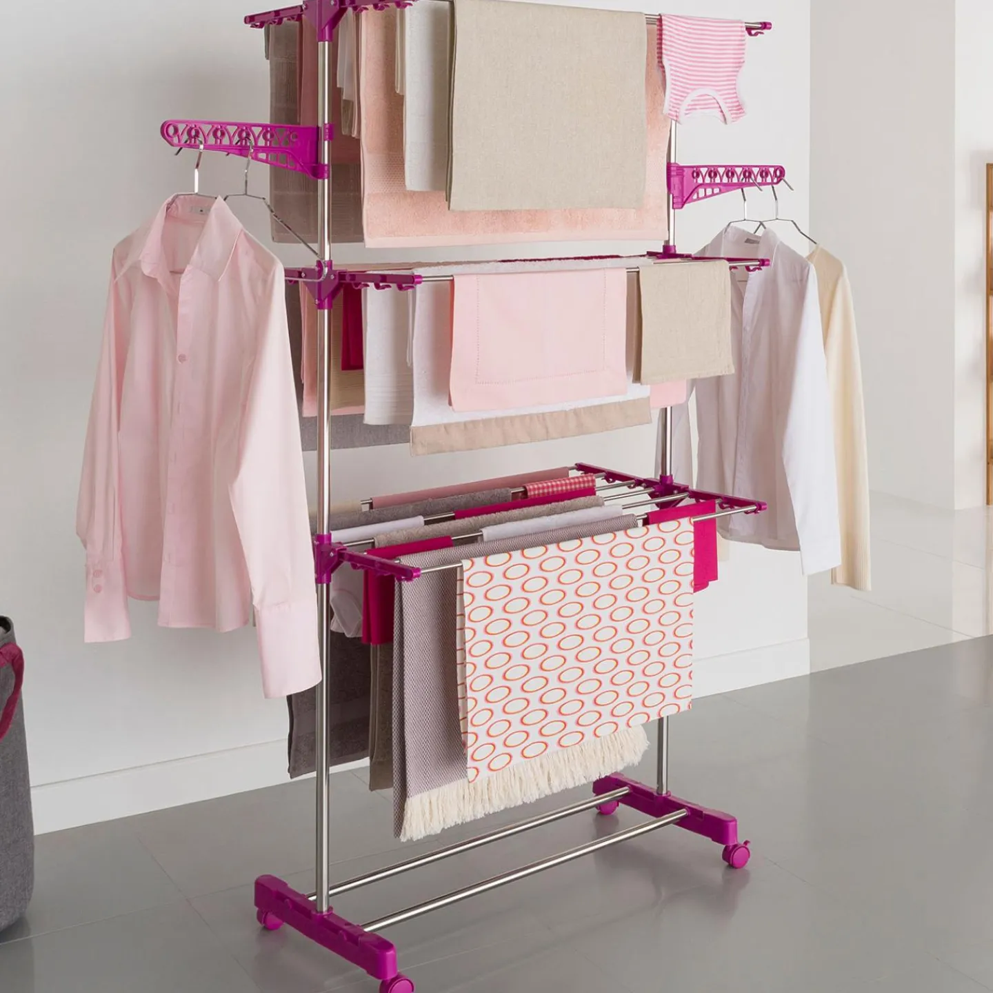 Séchoir à linge en acier peint couleur prune*IDMarket New