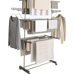 Séchoir à linge en inox couleur grise*IDMarket Best