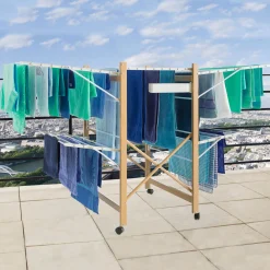 Séchoir design imitation bois pliable*IDMarket Online