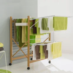 Séchoir design imitation bois pliable*IDMarket Online