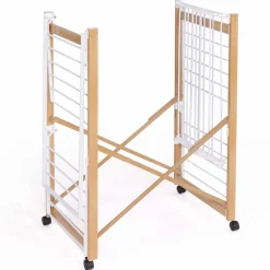 Séchoir design imitation bois avec penderie pliable*IDMarket Sale