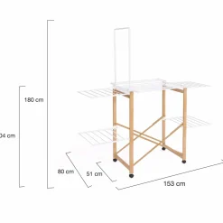 Séchoir design imitation bois avec penderie pliable*IDMarket Sale