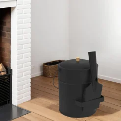 Seau à cendres avec couvercle et pelle : 15 litres*IDMarket Outlet