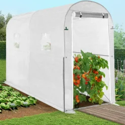 Serre à tomates 3 m² 3 x 1 x 2 m blanche*IDMarket