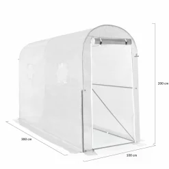 Serre à tomates 3 m² 3 x 1 x 2 m blanche*IDMarket