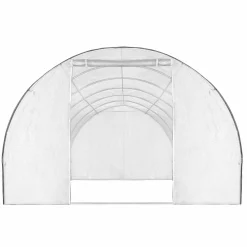 Serre de jardin blanche 18 m² avec 2 côtés relevables 6x3x2m*IDMarket Outlet