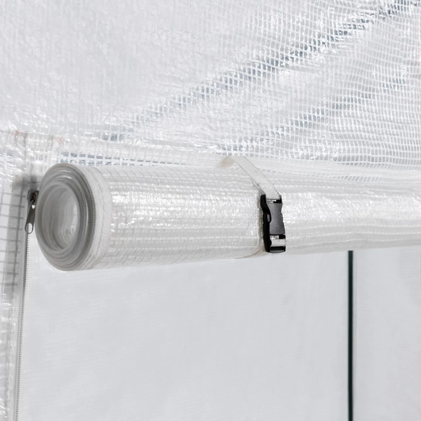 Serre de jardin blanche avec porte et fenêtres relevables*IDMarket Sale