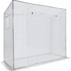 Serre de jardin blanche avec porte et fenêtres relevables*IDMarket Sale