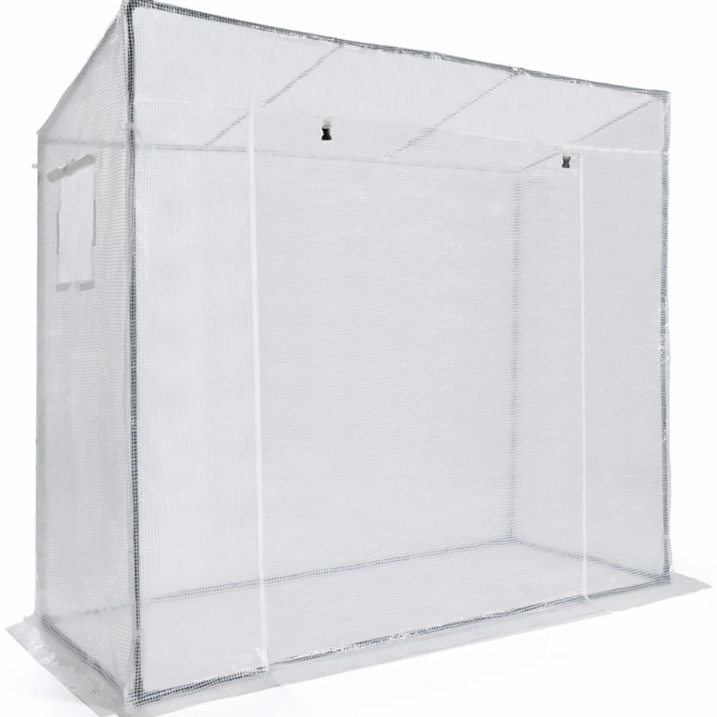 Serre de jardin blanche avec porte et fenêtres relevables*IDMarket Sale