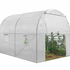 Serre de jardin blanche 6m² 3x2m*IDMarket Clearance