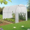 Serre de jardin tunnel blanche 6m2*IDMarket Discount