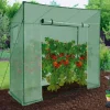 Serre de jardin verte avec porte et fenêtres relevables*IDMarket Best