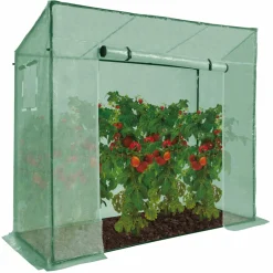 Serre de jardin verte avec porte et fenêtres relevables*IDMarket Best