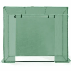 Serre de jardin verte avec porte et fenêtres relevables*IDMarket Best