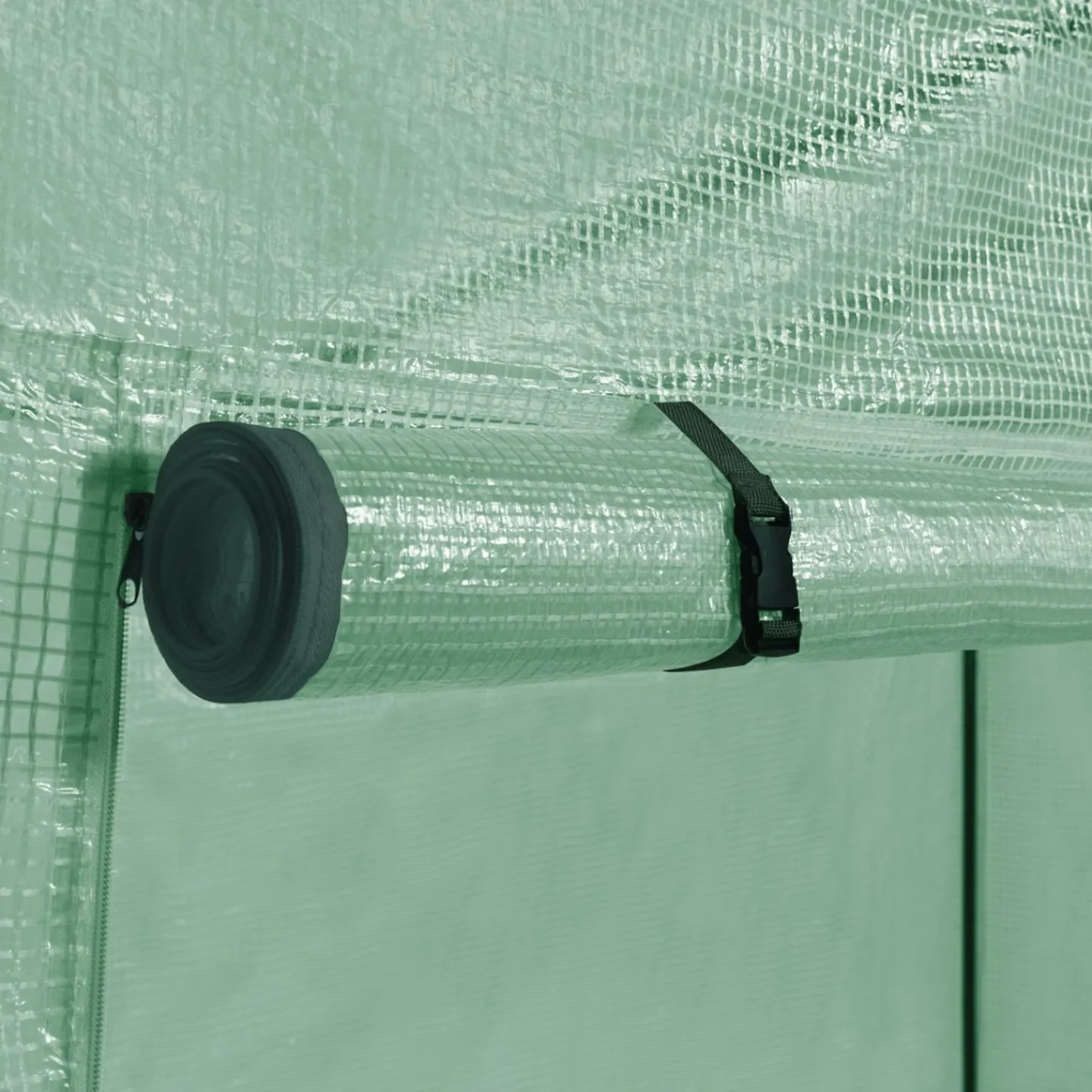 Serre de jardin verte avec porte et fenêtres relevables*IDMarket Best