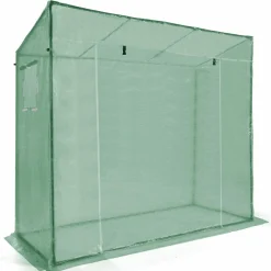 Serre de jardin verte avec porte et fenêtres relevables*IDMarket Best