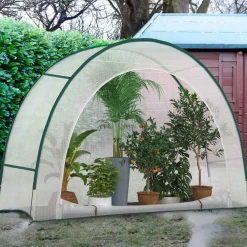 Serre d'hivernage balcon et terrasse 300x80x220 cm en demi lune*IDMarket Online