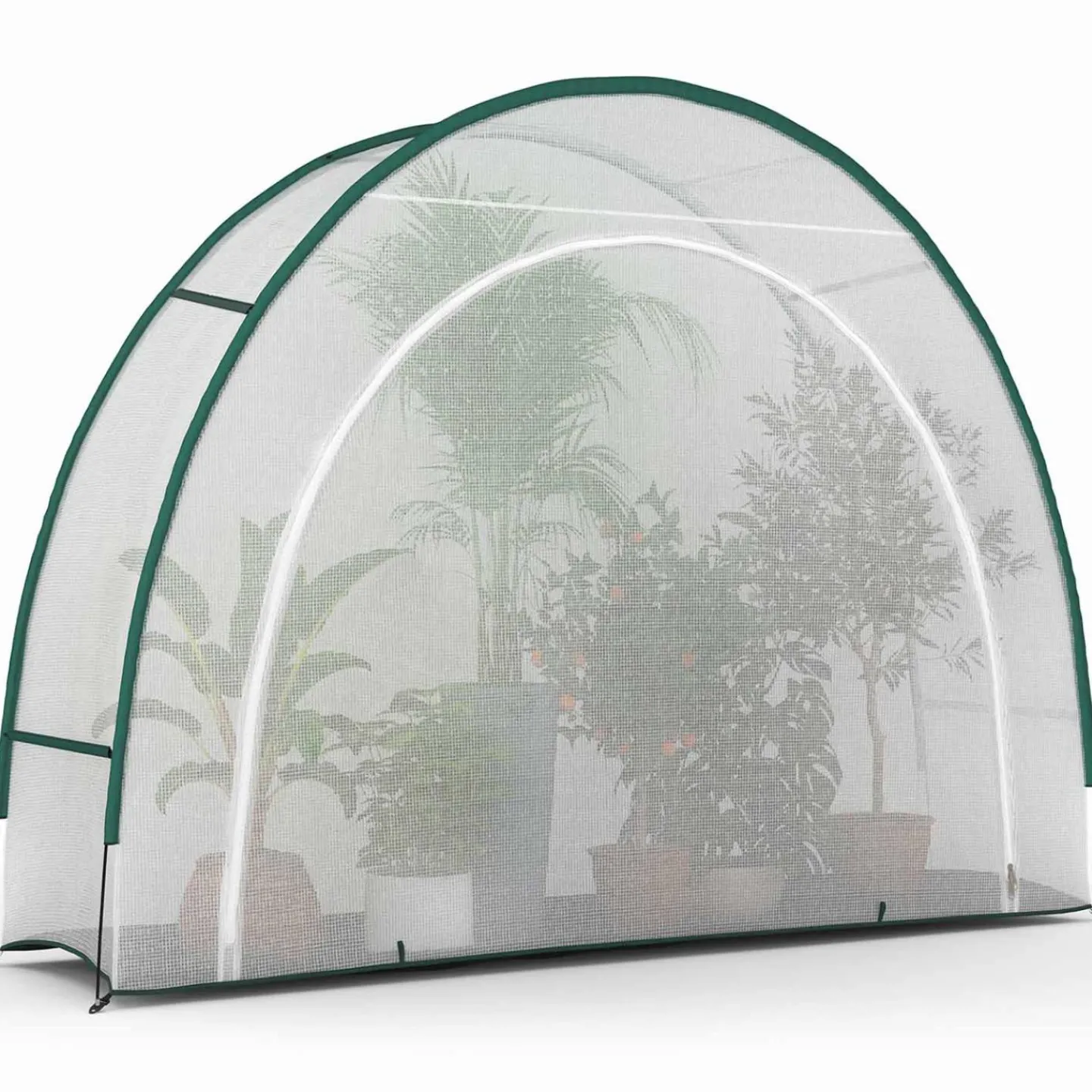 Serre d'hivernage balcon et terrasse 300x80x220 cm en demi lune*IDMarket Online