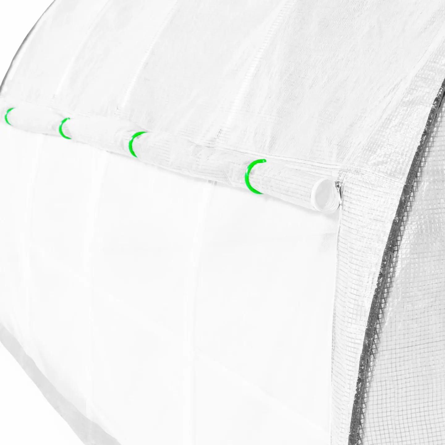 Serre tunnel de jardin 12M² blanche relevable avec moustiquaire*IDMarket Best