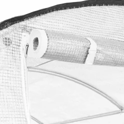 Serre tunnel de jardin 12M² blanche relevable avec moustiquaire*IDMarket Best