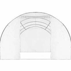 Serre tunnel de jardin 12M² blanche relevable avec moustiquaire*IDMarket Best