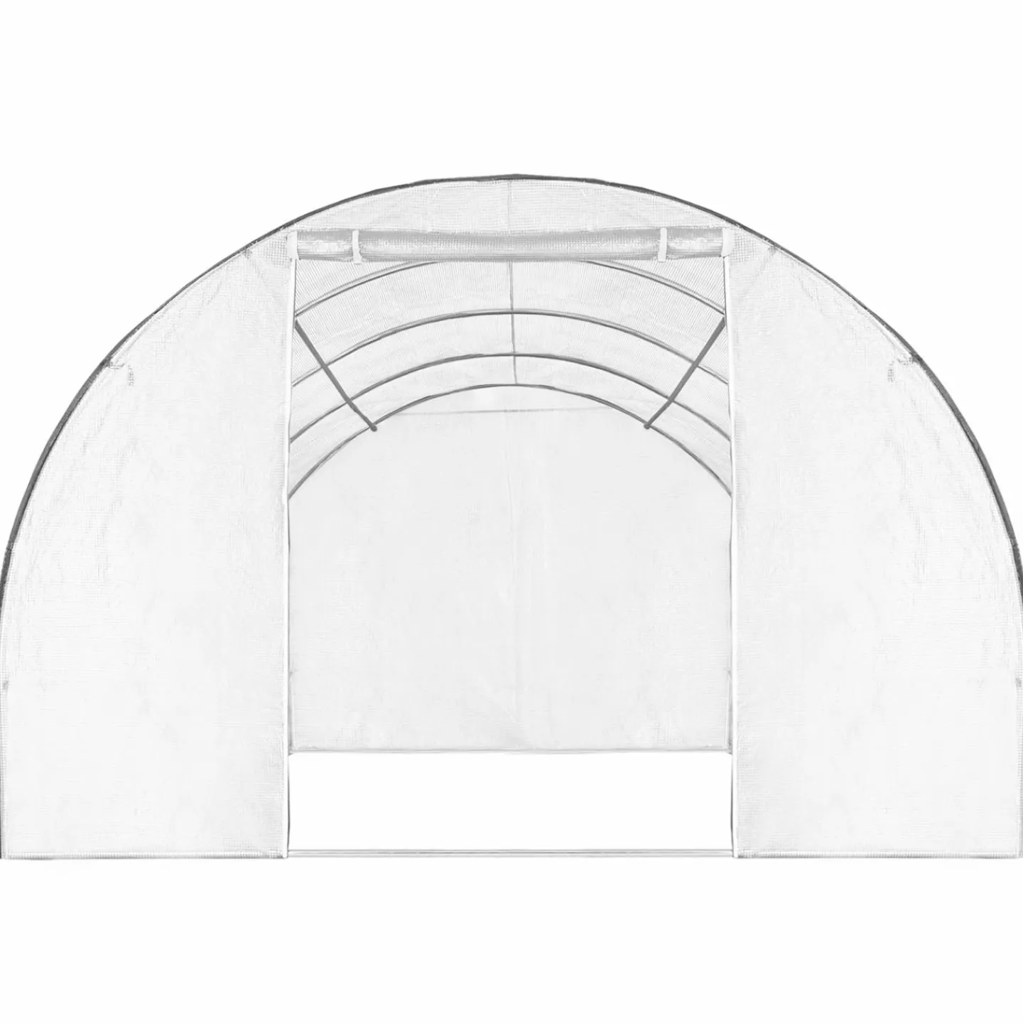 Serre tunnel de jardin 12M² blanche relevable avec moustiquaire*IDMarket Best