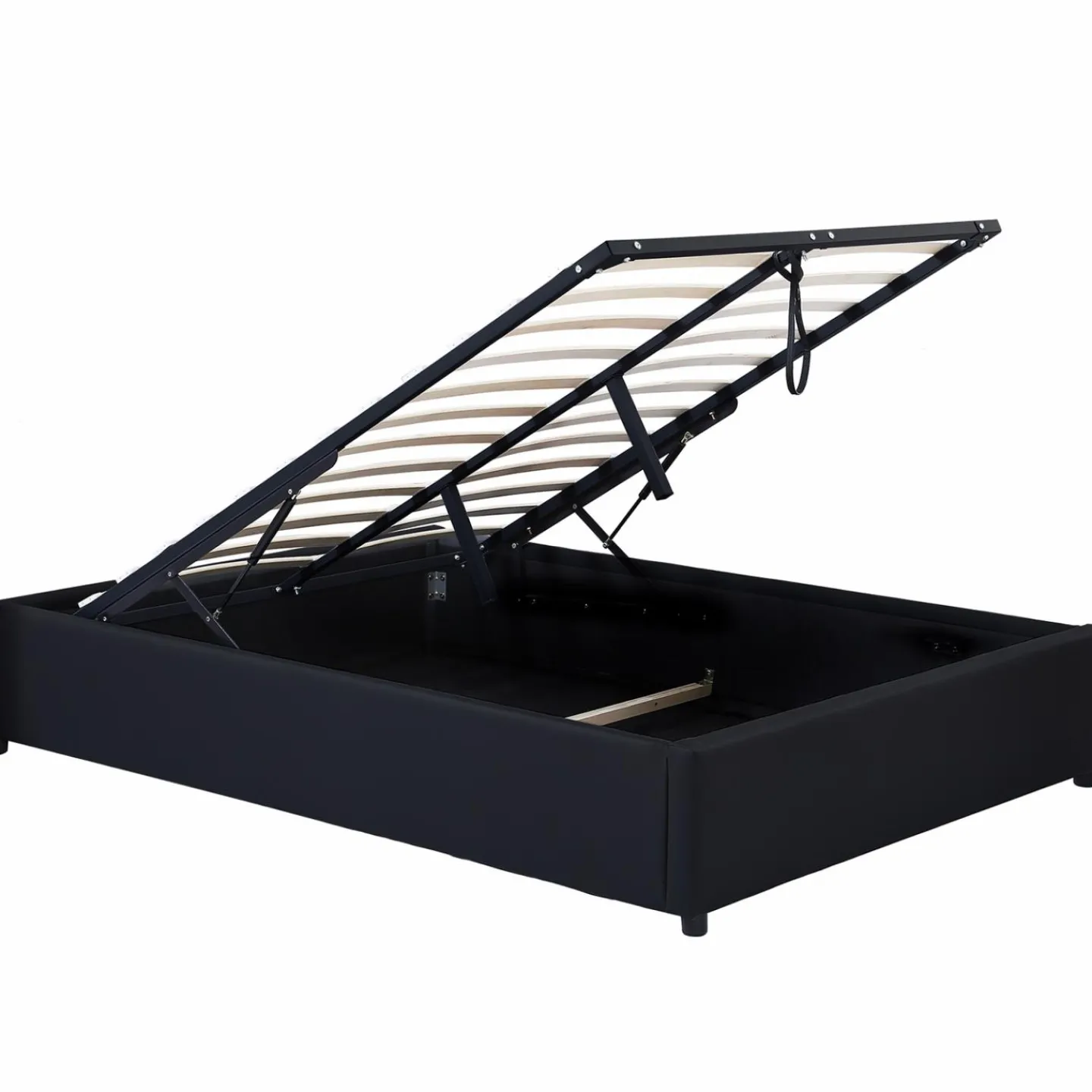 Sommier coffre de rangement 140x190 cm noir*IDMarket Discount