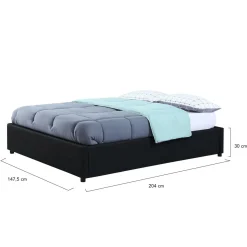 Sommier coffre de rangement 140x190 cm noir*IDMarket Discount