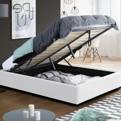 Sommier coffre de rangement 140x190 cm blanc*IDMarket Hot
