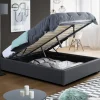Sommier coffre de rangement 140x190 cm gris*IDMarket Online