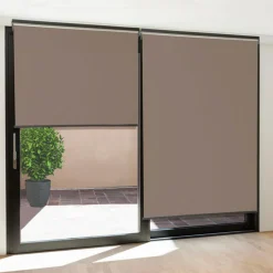 Stores enrouleurs verticaux pour pergola couleur taupe*IDMarket New