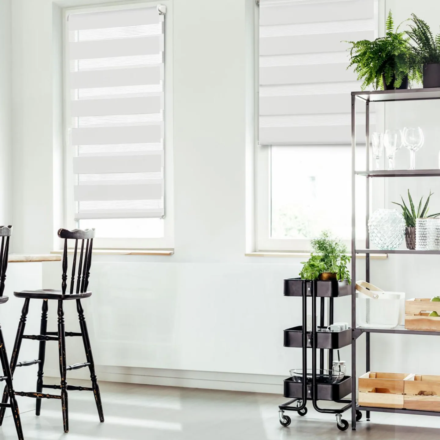 Stores jour nuit blancs 55x 170 cm*IDMarket Best