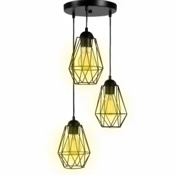 Suspension lampes forme diamant*IDMarket