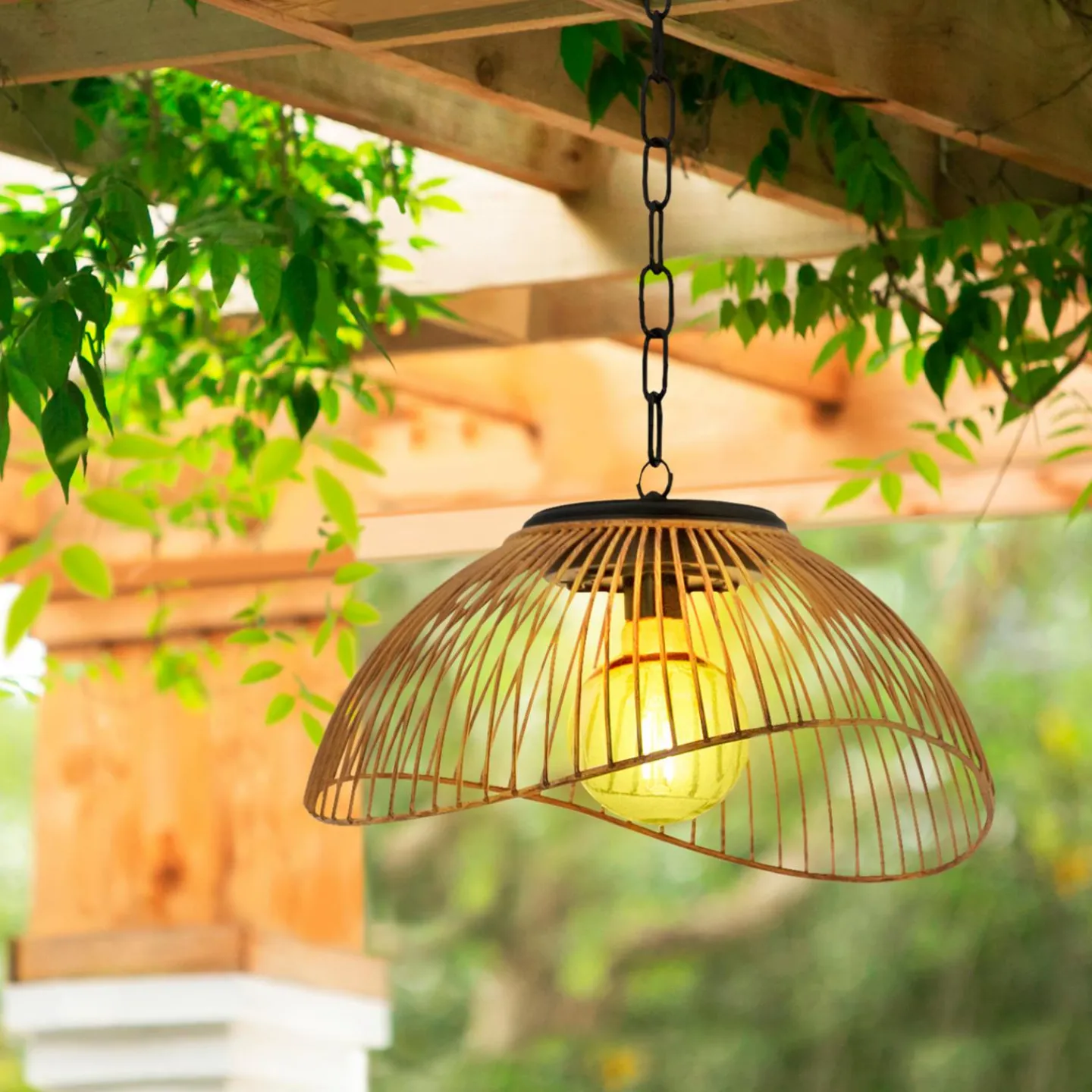 Suspension solaire extérieur métal et effet rotin*IDMarket Discount