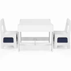 Table à dessin pour enfant avec 2 chaises et bacs de rangement*IDMarket
