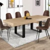 Table à manger 4 à 8 personnes bois et noir*IDMarket Outlet