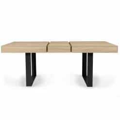 Table à manger 4 à 8 personnes bois et noir*IDMarket Outlet